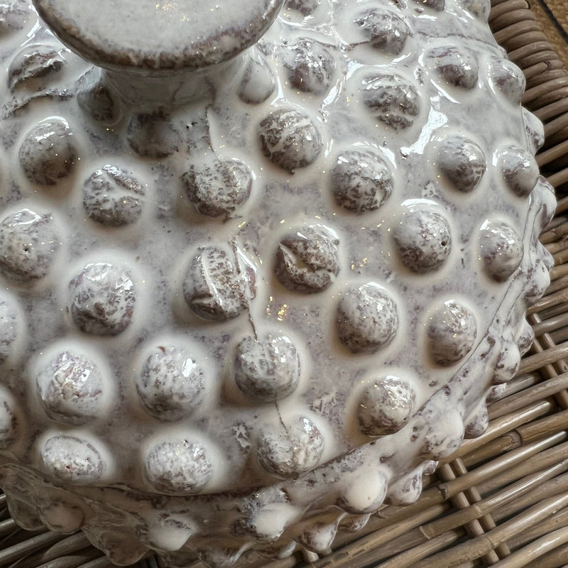 Distressed Off White Bobble Jar