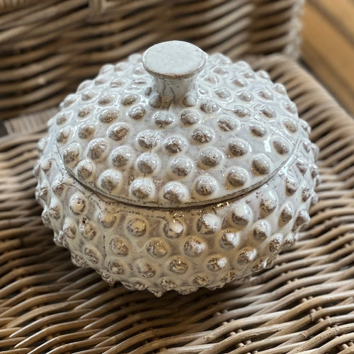 Distressed Off White Bobble Jar