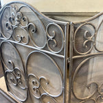 Grey Wash Metal Fire Screen
