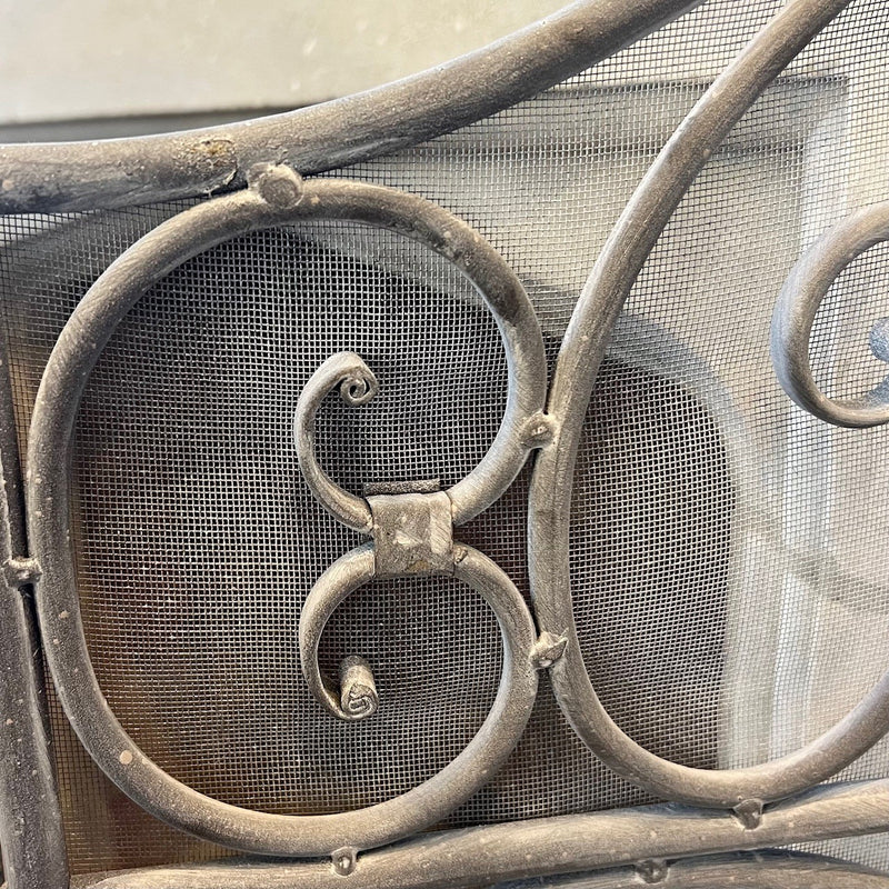 Grey Wash Metal Fire Screen