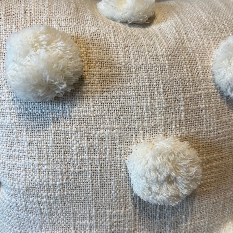 Natural Pom Pom Cushion