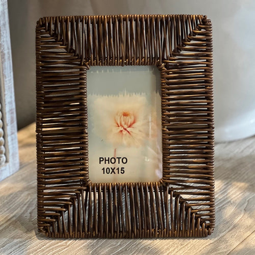 Faux Rattan Picture Frame
