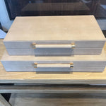 Set Of 2 Ivory Shagreen Boxes