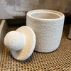 Small White Textured Jar