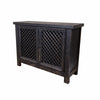 Black Distressed Lattice Cupboard