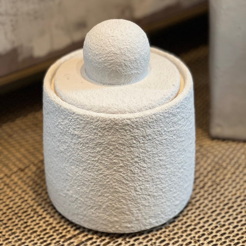 Small White Textured Jar