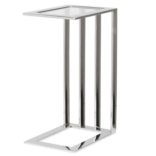 Steel and glass side table