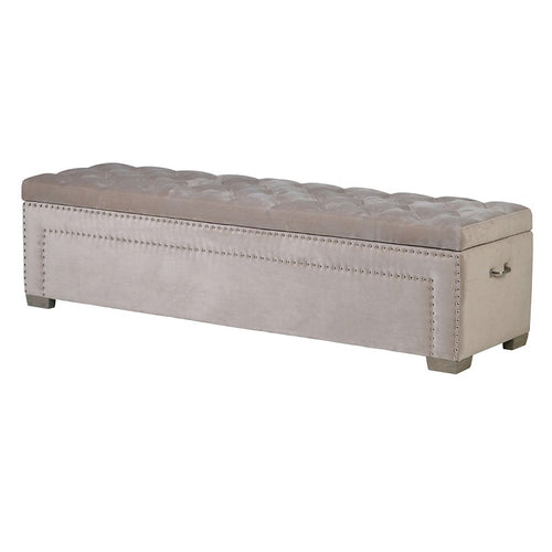 Silver studded ottoman