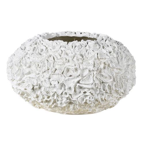 White textured round vase