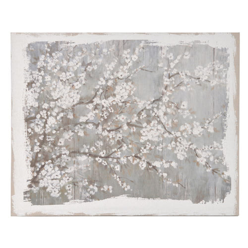 White And Green Blossom Canvas