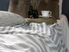 White And taupe Stripe Throw