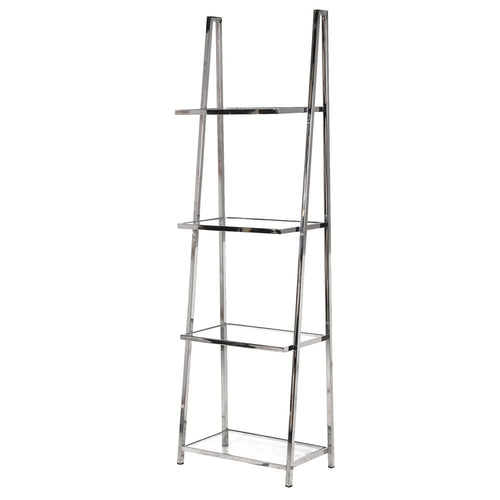 Glass And Steel 4 Tier Display Unit