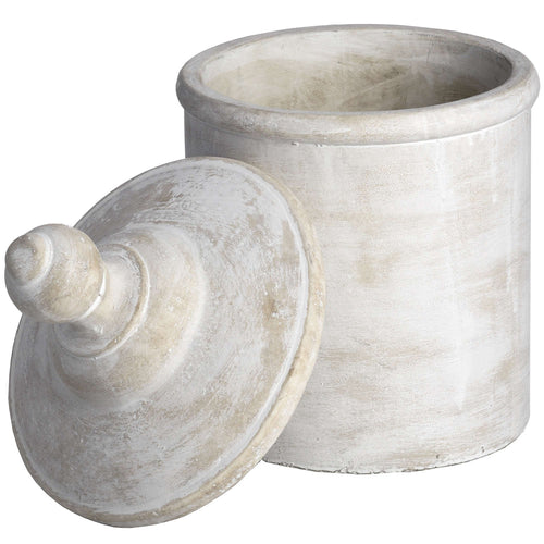 Antique White Lidded Jar