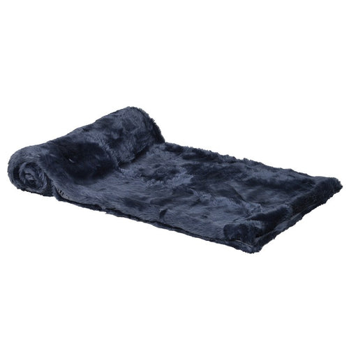 Navy faux fur throw 180x145cm