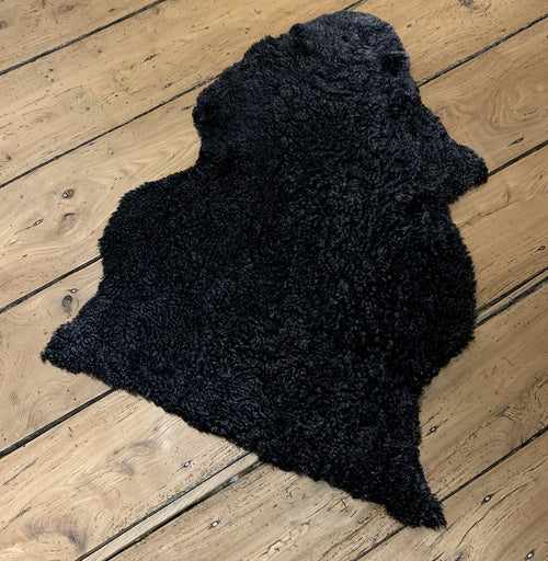 Swedish sheepskin single dark grey rug