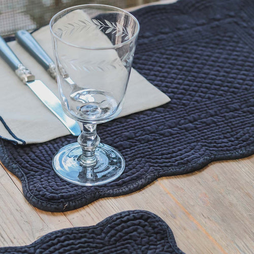 Charcoal cotton placemat