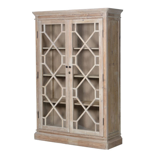 Natural Wooden 2 Door Bookcase