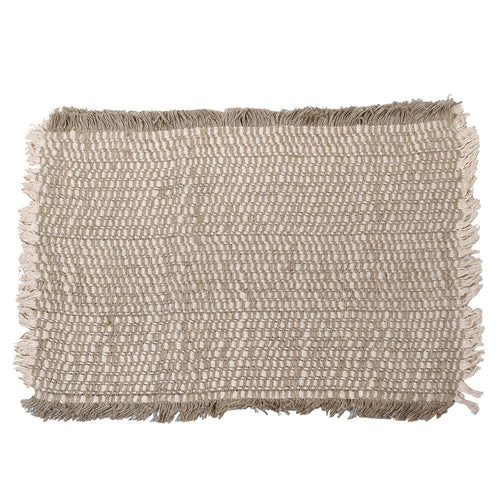 Set Of 4 Natural Frayed Placemats