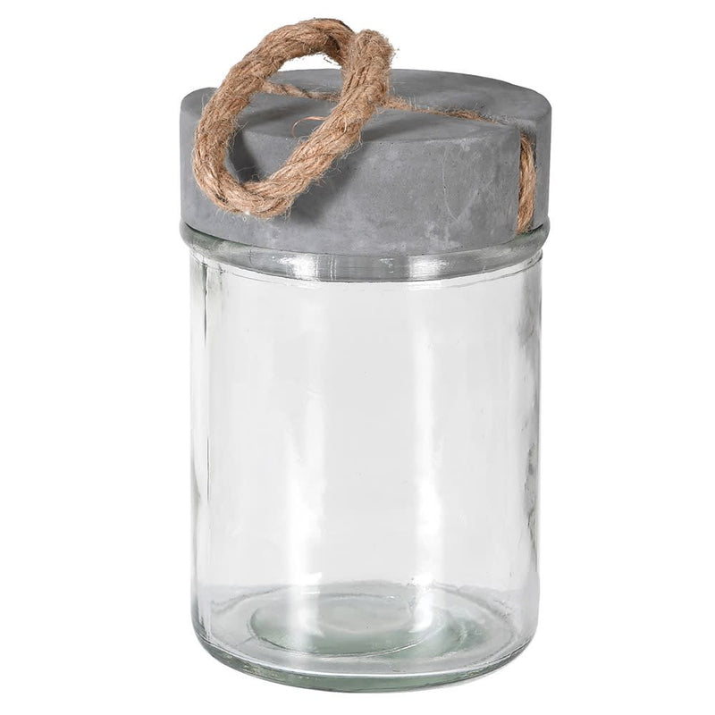 Concrete Lidded Glass Jar