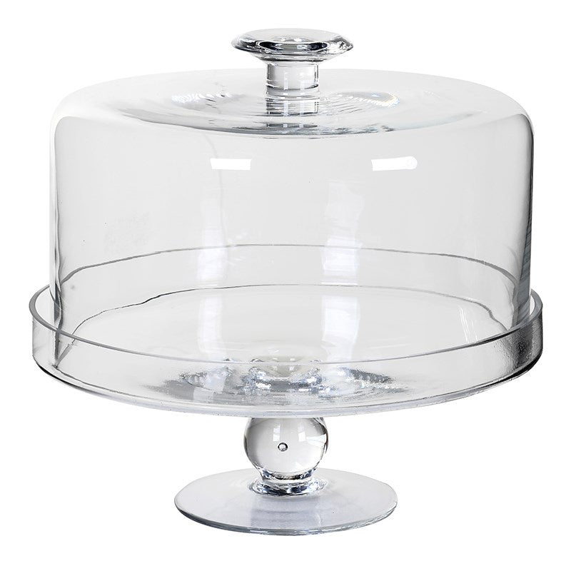 Glass cake dome on stand