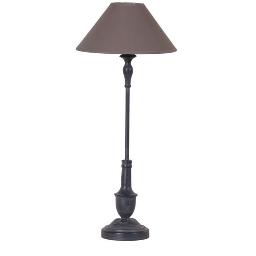 Distressed black thin bedside lamp