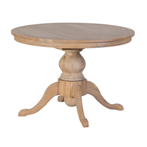 Weathered Oak Round Extending Dining Table