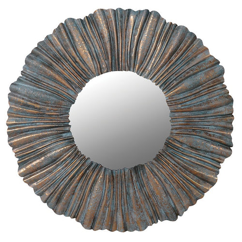Pleated Blue And Gold Mirror