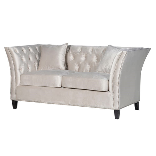 Stone 2 seater sofa with silver stud detail
