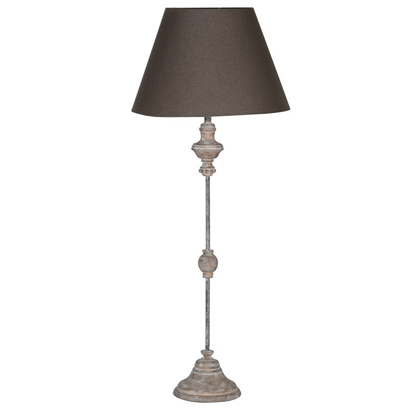 Tall thin distressed grey lamp