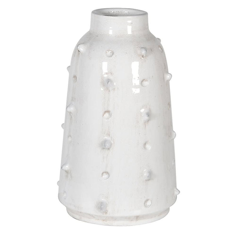 White Distressed Spikey Vase