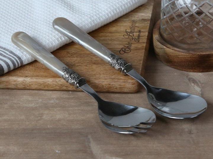 Antique champagne salad server set of 2