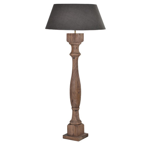 Chunky Natural Wooden Floor Lamp With Shade