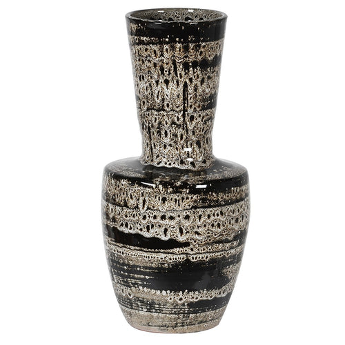 Handmade Black Patterned Ceramic Vase