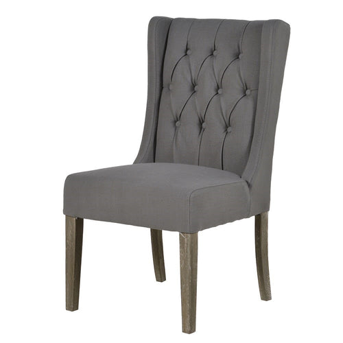 Grey Button Back Dining Chair