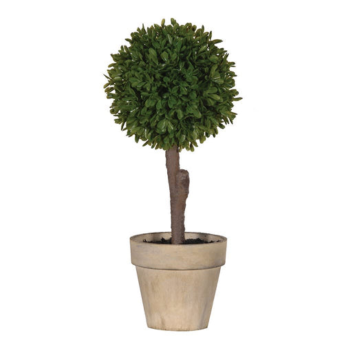 Potted Mini Faux Boxwood Ball