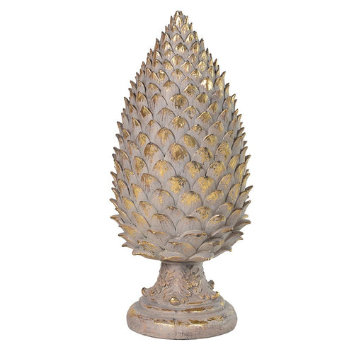 Distressed gold pine cone