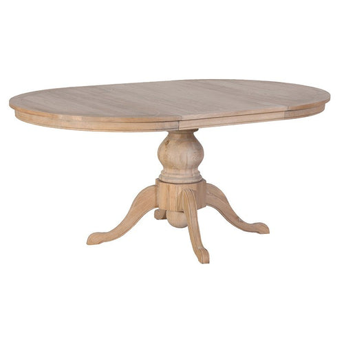 Weathered Oak Round Extending Dining Table
