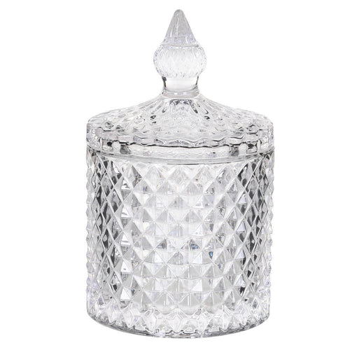 Small Cut Glass Lidded Jar