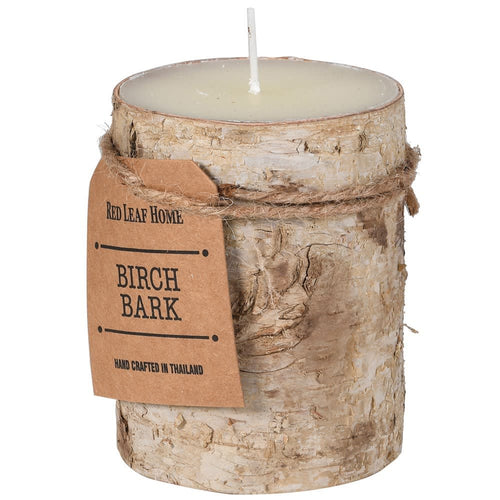 Small Birch Bark Covered Candle