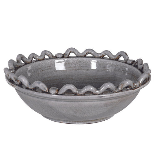 Grey Ceramic Wave Bowl