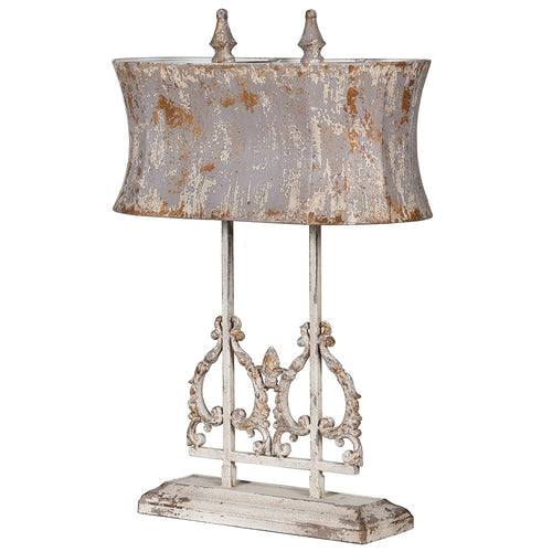 Antiqued Iron Double Lamp