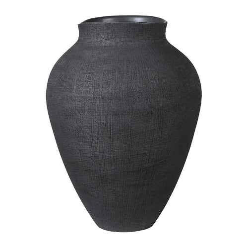 Large Black Textured Vase