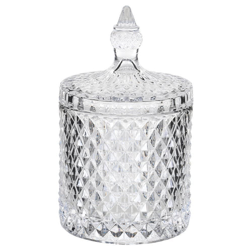 Medium Cut Glass Lidded Jar