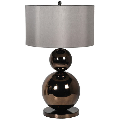 Tall bronze metallic ball lamp
