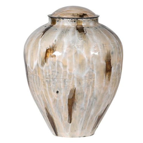 Large Coffee Enamel Vase