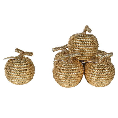 Gold Rope Effect Apples Set of 6