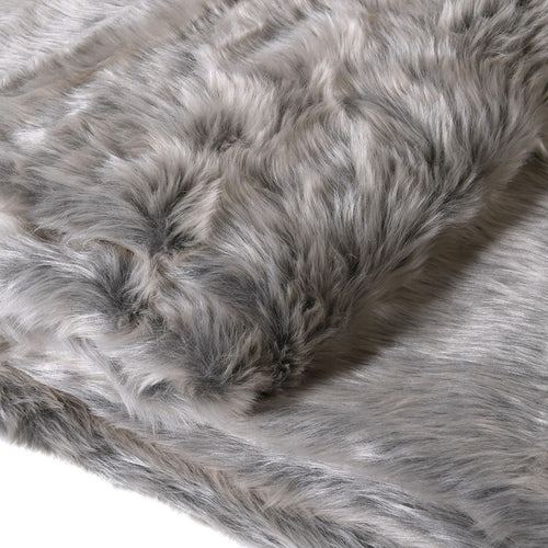 Large Silver Grey Faux Fur Throw