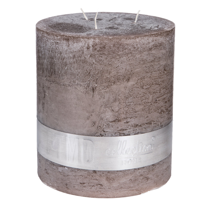 Rustic ambient brown pillar candle