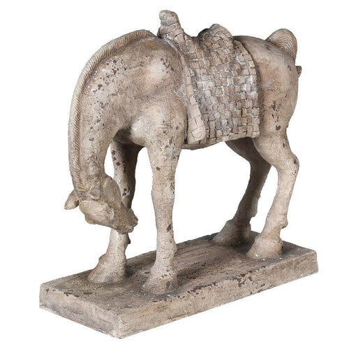 Aged Bowing Horse Statue