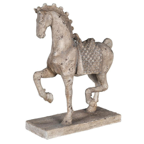 Aged Prancing Horse Statue